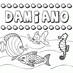 Desenhos do nome Damiano para imprimir e colorir com as crianças