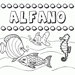 Desenhos do nome Alfano para imprimir e colorir com as crianças
