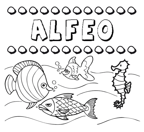 Desenhos do nome Alfeo para imprimir e colorir com as crianças