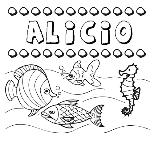 Desenhos do nome Alicio para imprimir e colorir com as crianças