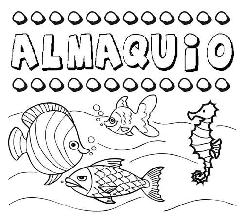 Desenhos do nome Almaquio para imprimir e colorir com as crianças