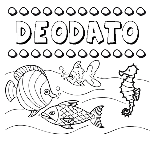 Desenhos do nome Deodato para imprimir e colorir com as crianças