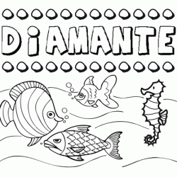 Desenhos do nome Diamante para imprimir e colorir com as crianças