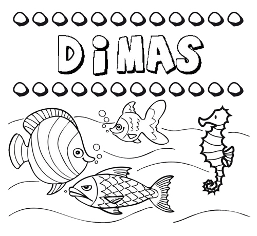 Desenhos do nome Dimas para imprimir e colorir com as crianças