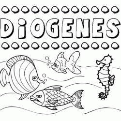 Desenhos do nome Diógenes para imprimir e colorir com as crianças