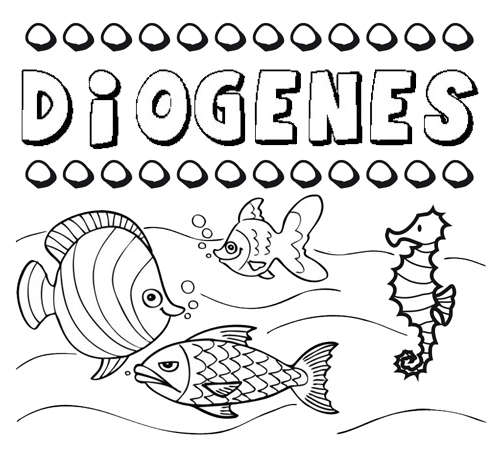 Desenhos do nome Diógenes para imprimir e colorir com as crianças