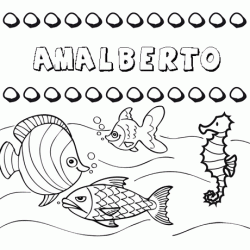 Desenhos do nome Amalberto para imprimir e colorir com as crianças