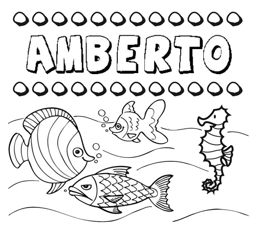 Desenhos do nome Amberto para imprimir e colorir com as crianças