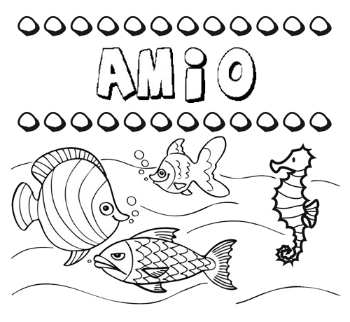 Desenhos do nome Amio para imprimir e colorir com as crianças