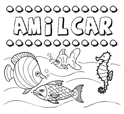 Desenhos do nome Amílcar para imprimir e colorir com as crianças