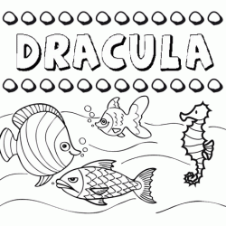Desenhos do nome Drácula para imprimir e colorir com as crianças