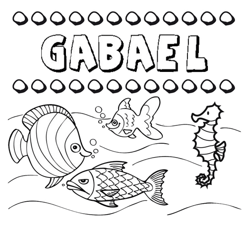 Desenhos do nome Gabael para imprimir e colorir com as crianças