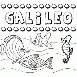 Desenhos do nome Galileo para imprimir e colorir com as crianças
