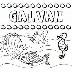Desenhos do nome Galván para imprimir e colorir com as crianças