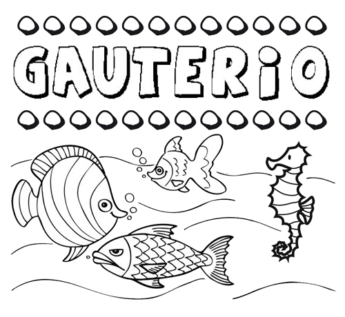 Desenhos do nome Gauterio para imprimir e colorir com as crianças