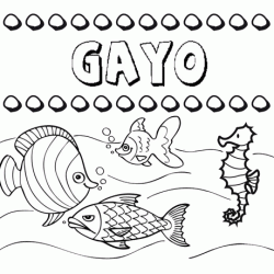 Desenhos do nome Gayo para imprimir e colorir com as crianças