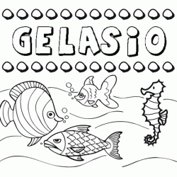 Desenhos do nome Gelasio para imprimir e colorir com as crianças