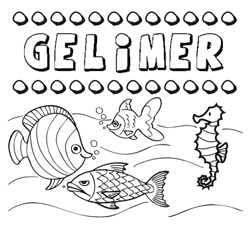Desenhos do nome Gelimer para imprimir e colorir com as crianças