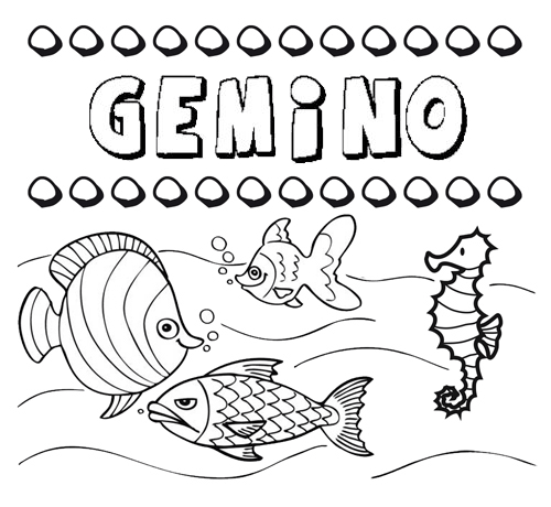 Desenhos do nome Gémino para imprimir e colorir com as crianças