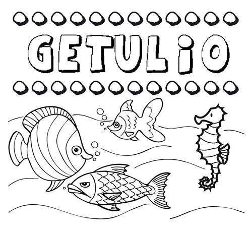 Desenhos do nome Getulio para imprimir e colorir com as crianças