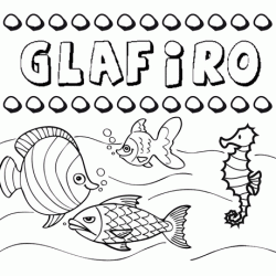 Desenhos do nome Gláfiro para imprimir e colorir com as crianças