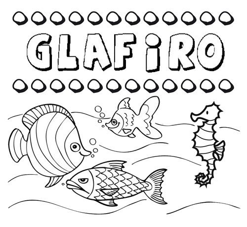 Desenhos do nome Gláfiro para imprimir e colorir com as crianças