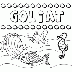 Desenhos do nome Goliat para imprimir e colorir com as crianças