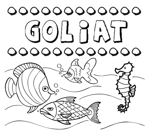 Desenhos do nome Goliat para imprimir e colorir com as crianças