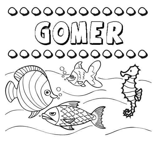 Desenhos do nome Gómer para imprimir e colorir com as crianças