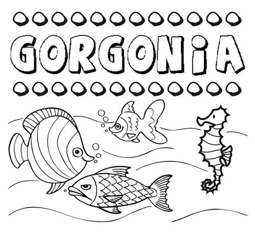 Desenhos do nome Gorgonia para imprimir e colorir com as crianças