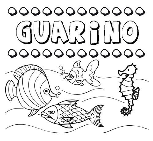 Desenhos do nome Guarino para imprimir e colorir com as crianças