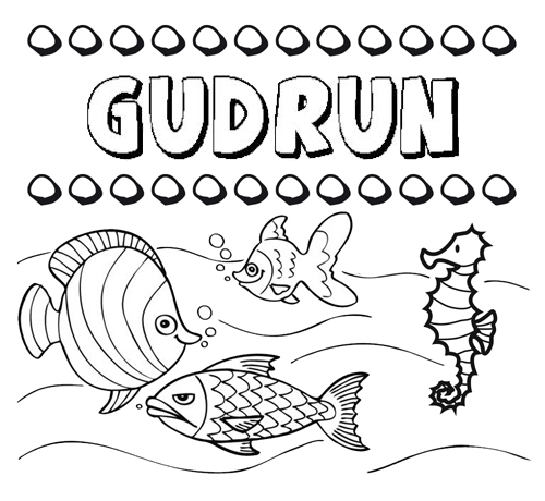 Desenhos do nome Gudrún para imprimir e colorir com as crianças