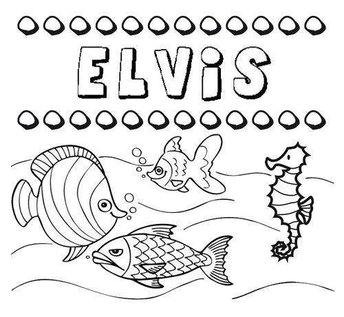 Desenhos do nome Elvis para imprimir e colorir com as crianças