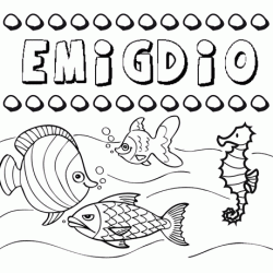 Desenhos do nome Emigdio para imprimir e colorir com as crianças