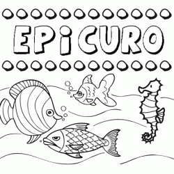 Desenhos do nome Epicuro para imprimir e colorir com as crianças