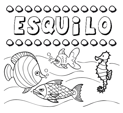 Desenhos do nome Esquilo para imprimir e colorir com as crianças