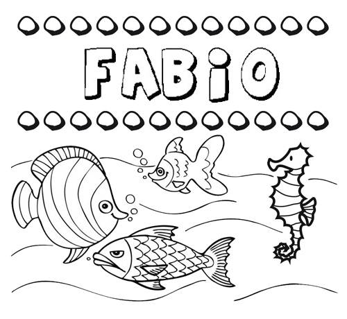 Desenhos do nome Fabio para imprimir e colorir com as crianças
