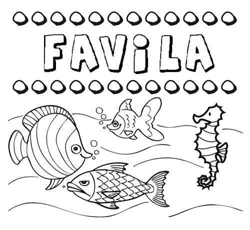 Desenhos do nome Favila para imprimir e colorir com as crianças