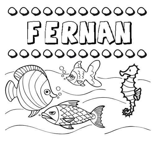 Desenhos do nome Fernán para imprimir e colorir com as crianças