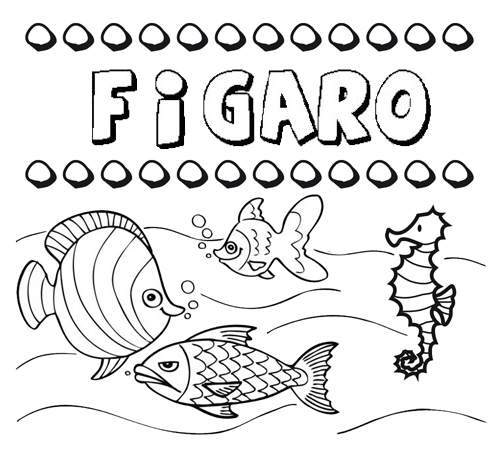 Desenhos do nome Fígaro para imprimir e colorir com as crianças