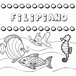 Desenhos do nome Filipiano para imprimir e colorir com as crianças