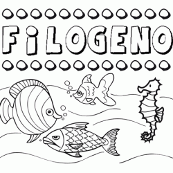 Desenhos do nome Filógeno para imprimir e colorir com as crianças