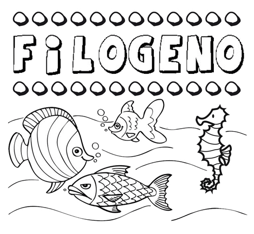 Desenhos do nome Filógeno para imprimir e colorir com as crianças