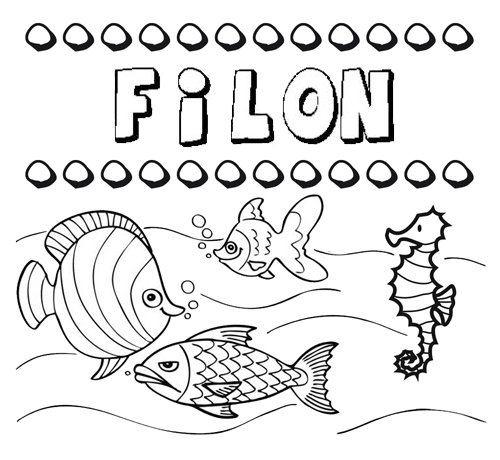 Desenhos do nome Filón para imprimir e colorir com as crianças