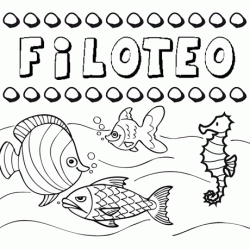 Desenhos do nome Filoteo para imprimir e colorir com as crianças