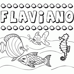 Desenhos do nome Flaviano para imprimir e colorir com as crianças