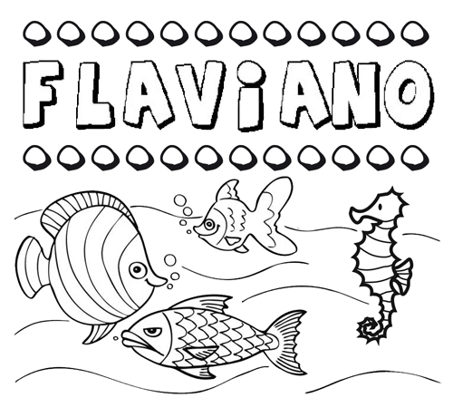 Desenhos do nome Flaviano para imprimir e colorir com as crianças