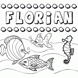 Desenhos do nome Florián para imprimir e colorir com as crianças