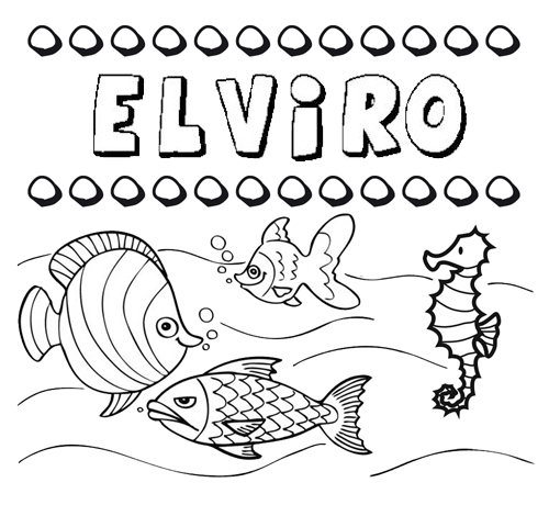 Desenhos do nome Elviro para imprimir e colorir com as crianças