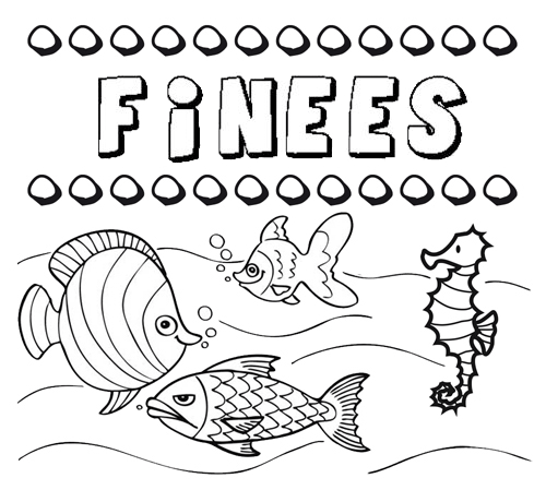 Desenhos do nome Finees para imprimir e colorir com as crianças